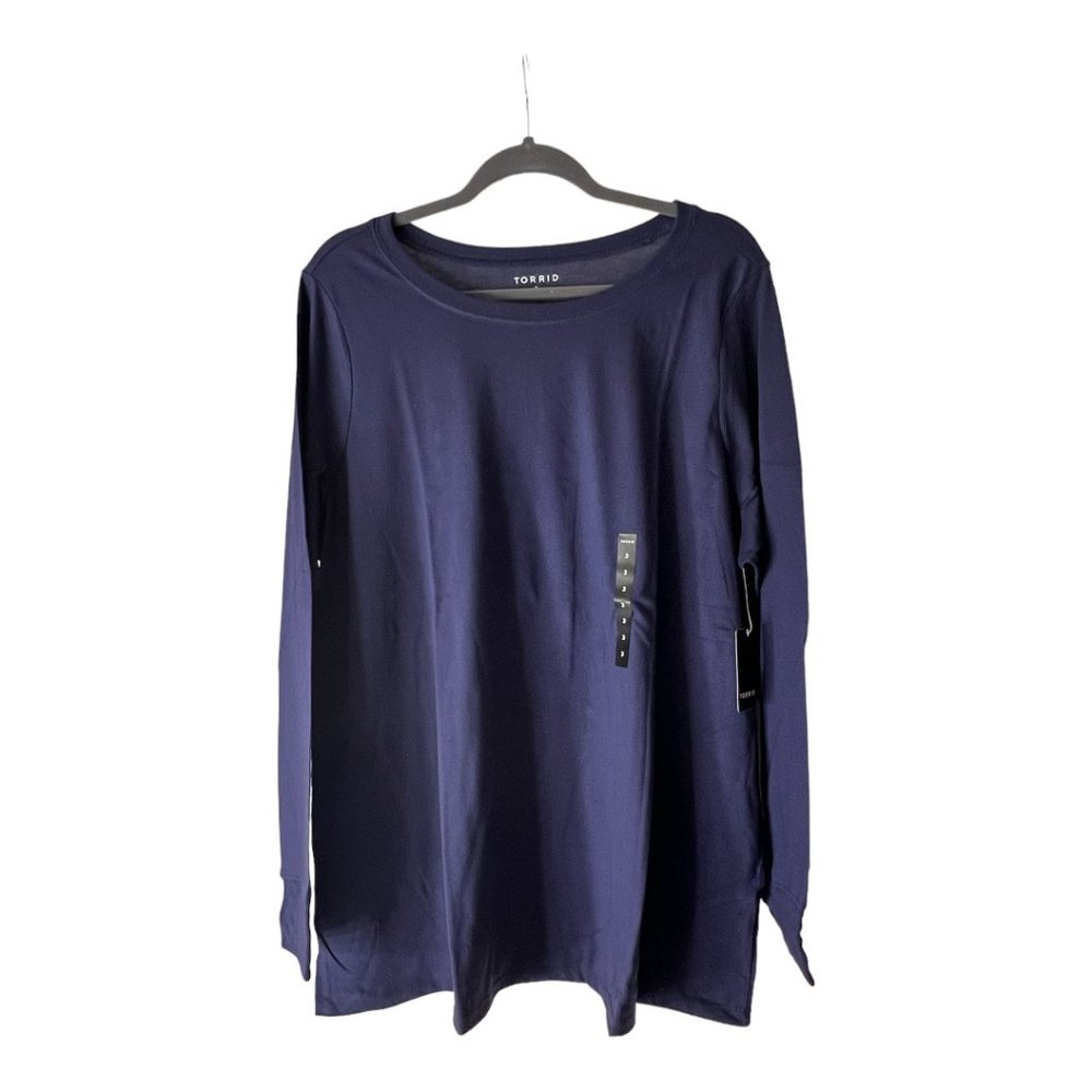 Navy Everyday Crew Neck Long Sleeve Tee